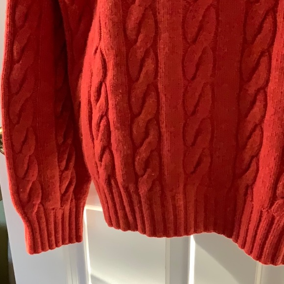 Price Firm!!Vintage Ralph Lauren 100% cashmere hand knit cable crew neck sweater - Picture 7 of 8
